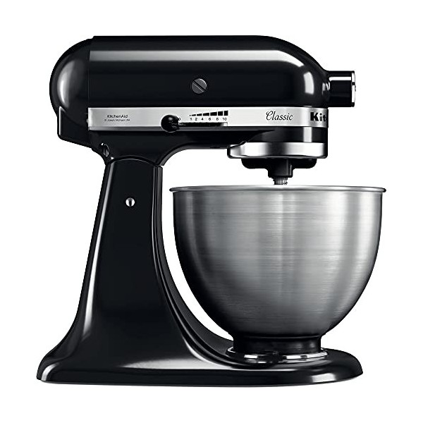 KitchenAid BUNDLE Machine de cuisine avec tête de moteur rabattable 4,3 l – Classic 5K45SS + coupe-légumes 5KSMVSA 