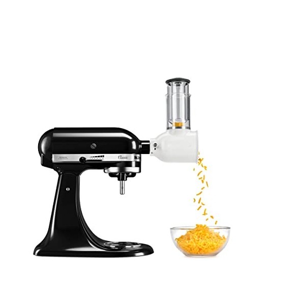 KitchenAid BUNDLE Machine de cuisine avec tête de moteur rabattable 4,3 l – Classic 5K45SS + coupe-légumes 5KSMVSA 