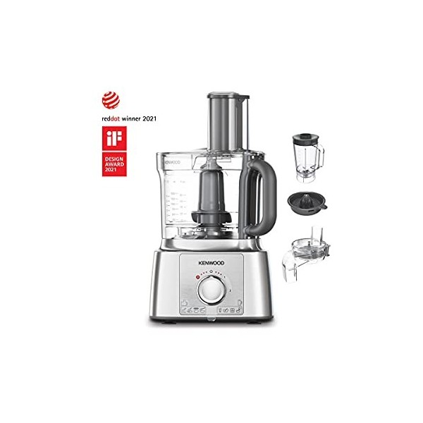 Kenwood Robot da Cucina MultiPro Express FDP65.590SI con Ampia Gamma di Accessori, Ciotola di Capacità 3 L, Potenza 1000 W, 2