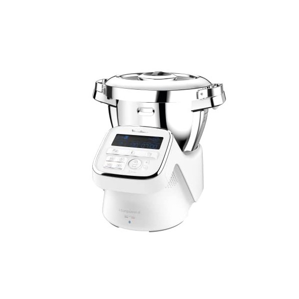 Moulinex Robot cuiseur connecté, 14 modes, Mode manuel, 4,5L, Recettes illimitées, Fabriqué en France, Silencieux, 5 accessoi