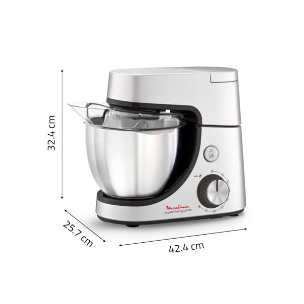 Moulinex Robot pâtissier, 1100 W, Kit de pâtisserie, Blender, Découpe-légumes avec accessoire pour macédoine, Hachoir à viand