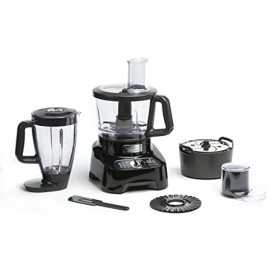 Moulinex Robot multifonction, 1000 W, 28 fonctions, Bol 3 L, Blender 2 L, Hachoir, Disques pour râper et émincer, Lames inox 