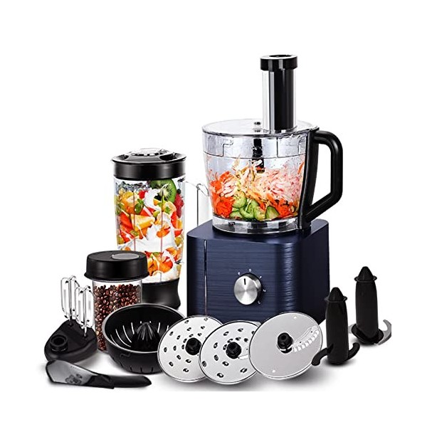 SNDOAS Robot Multifonction Cuisine, 1100 W Robot Culinaire, Bol Mélangeur 3.2 L, Hachoir Multifonction, Robot Mixeur 1.5 L, M