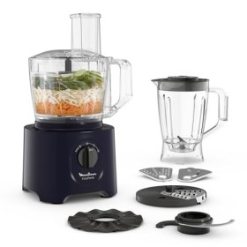 Moulinex Easy Force Robot cuisine multifonction, 800 W, 25 fonctions, 2 vitesses + pulse, 6 accessoires dont 1 blender inclus