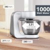 Bosch MUM58W20 Robot culinaire CreationLine, acier inoxydable, 3,9 litres, Argent, blanc