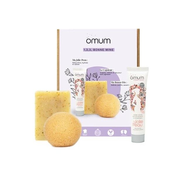 Omum - 1,2,3. Bonne Mine - Coffret de soins visage 100% naturels grossesse & post-grossesse - Bio