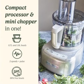 Cuisinart Style Collection Easy Prep Pro | Robot 2 bols avec capacité de 1,9 l | Frosted Pearl | FP8SU