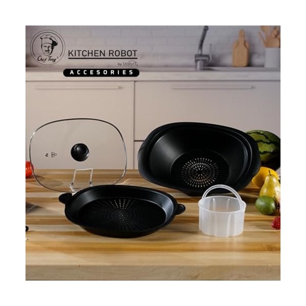 STARLYF Chef Tony Kitchen Robot culinaire, 500 W, 10 vitesses, multifonction, hacher, mélanger, broyer, bouillir, cuisiner, t