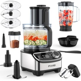 FIMEI Robot Multifonction Cuisine 1300W, 3 vitesses et fonction pulse, hachoir 3,5L, mixeur 1,5L, moulin, presse agrumes, cro