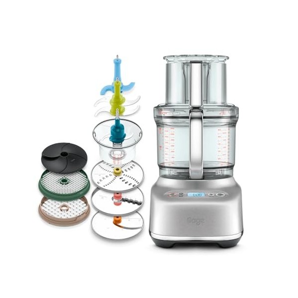 Sage - The Paradice 16 - Robot de Cuisine - Tranche, Râpe, Frite, Émince et Réduit en Purée - Acier Inoxydable Brossé