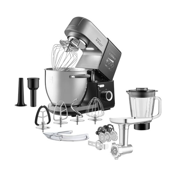 Sencor Robot Pâtissier Multifonctions Suréquipé STM 8950 - Robot Cuisine Puissant 1800W, Bol Inox 6,7L, Panneau de Commande L