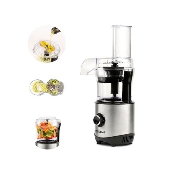 G3 Ferrari G20158 Mini-robot multifonction "Chop & Drop", 300 W, 400 cc, acier inoxydable