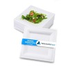 Nationwide Paper Lot de 50 petites assiettes en carton carrées en bagasse respectueuses de lenvironnement Blanc 15 cm