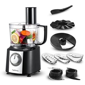 TopStrong Robot Cuisine Multifonctions, 800W Robot Multifonction, 2L Robot de Cuisine, 6 en 1 Robots Ménagers, Food Processor