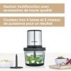 SEVERIN Hachoir électrique 400 W multifonction dune capacité d1 Litre, garanti sans BPA, Hachoir à viande, oignons, herbes,