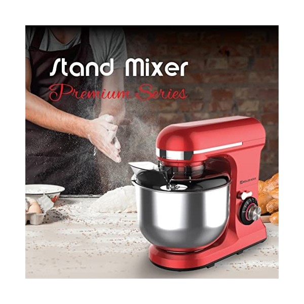 Müller Kitchen MK-6039 Robot de cuisine 7L mixeur, crochet pétrisseur, crochet à secouer, couvercle à poussière 