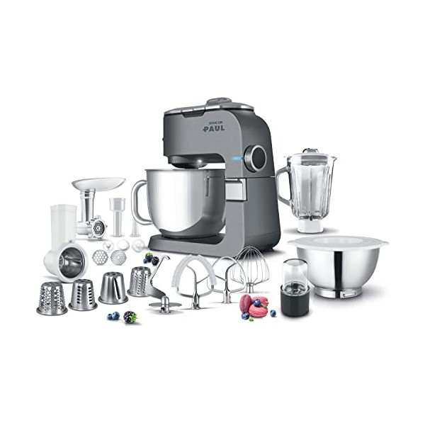 Sencor Robot Pâtissier multifonctions Premium, Robot de Cuisine Robust full metal, Moteur 1500W Surpuissant, avec Éclairage L