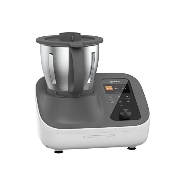 Lifeite Robot Patissier Robot de Cuisine Multifonction - Tout-en-un 21 Modes de Cuisine Intégré Balance, Acier Inoxydable, Pr