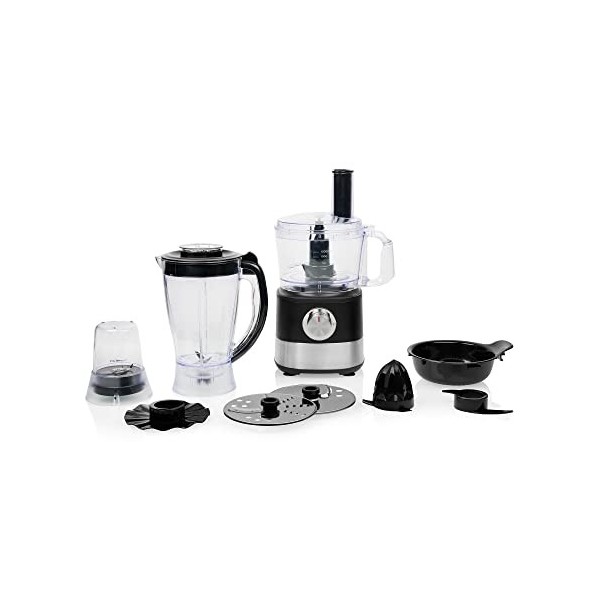 TRISTAR 01.221054.01.001 Robot multifonction 8-en-1 Princess 221054 - Mixe, râpe, hâche, tranche, pile la glace et presse les