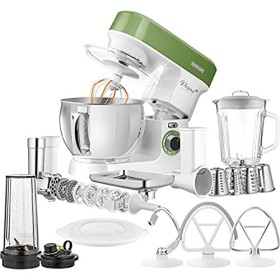 Sencor Robot Pâtissier multifonctions, Robot de Cuisine Surpuissant, Moteur 1200W,avec Éclairage Led, 6 Vitesses, Puls et 2 p