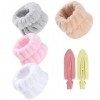 WKRTDY 4 Pcs bracelets pour le lavage du visage et bandeau pour poignet de spa. Comprend également des clips de caneton et un