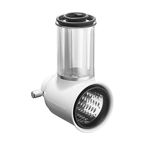 KitchenAid Robot pâtissier multifonction - Bol en acier 4,3L - Argent 5K45SSESL & Tranchoir/Râpe à Cylindres pour Préparation