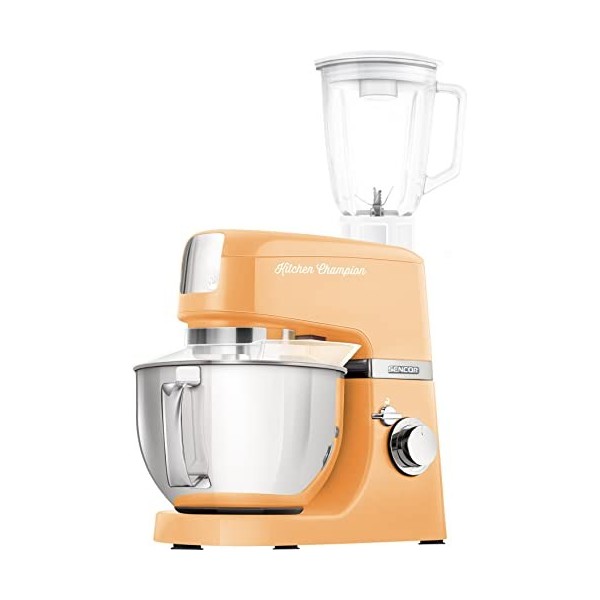Sencor STM 6353OR Robot Multifonctions 1 000 W Robot Pâtissier, Blender Professionnel 8 Vitesses Fonction PULSE Bol dAcier I