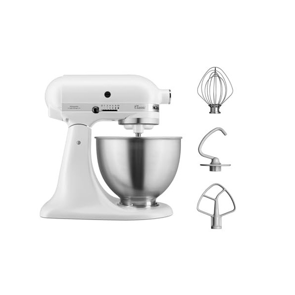 Kitchenaid 5K45SSEWH Série "Classic" Robot Mixeur Multifonctions Blanc