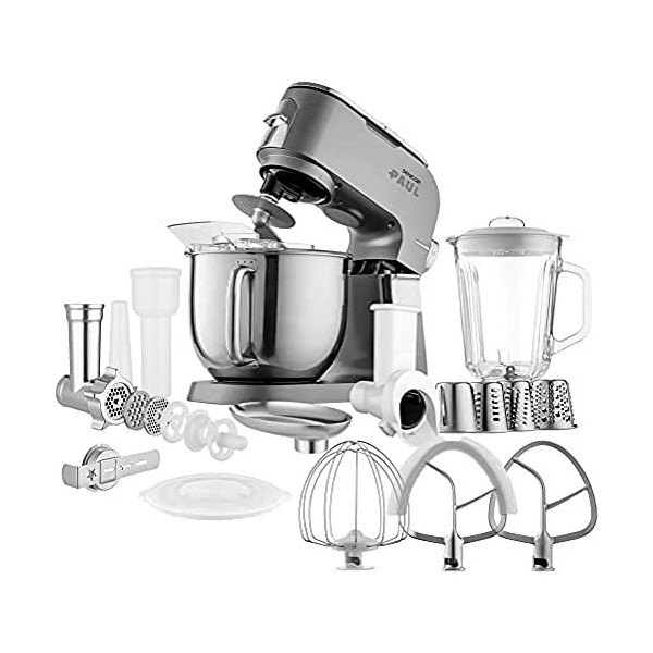 Sencor Robot Pâtissier multifonctions, Robot de Cuisine Robust full metal, Moteur 1500W Surpuissant, avec Éclairage Led, sile