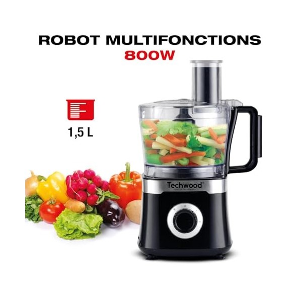 Techwood Robot Multifonctions 800 W, Noir