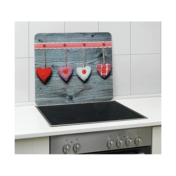 WENKO Protection plaques cuisson fond de hotte "multi coeur" | Couvre plaque, planche découper, extension plan travail, prote