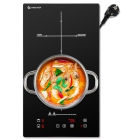 AMZCHEF plaque induction 2 feux, plaque à induction encastrable avec 10 niveaux de puissance, 93% defficacité thermique, com