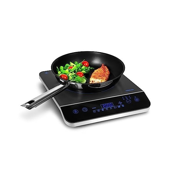 MEDION Plaque de cuisson à induction, 2000 Watt, Plage de température 60-240°C, 8 programmes automatiques, 10 niveaux de puis