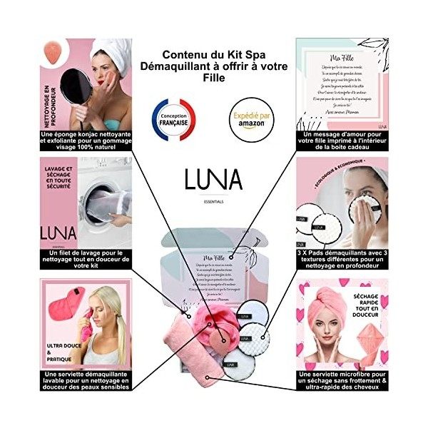 Coffret Cadeau Femme Soin Beauté Spa avec Message Personnalisé pour Offrir à votre fille, Set de Démaquillage 7 produits Orig