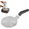 YOYIAG Diffuseur de chaleur en acier inoxydable : plaque dadaptation à induction avec poignée anti-brûlure amovible, plaque 