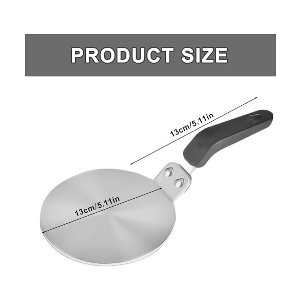 YOYIAG Diffuseur de chaleur en acier inoxydable : plaque dadaptation à induction avec poignée anti-brûlure amovible, plaque 