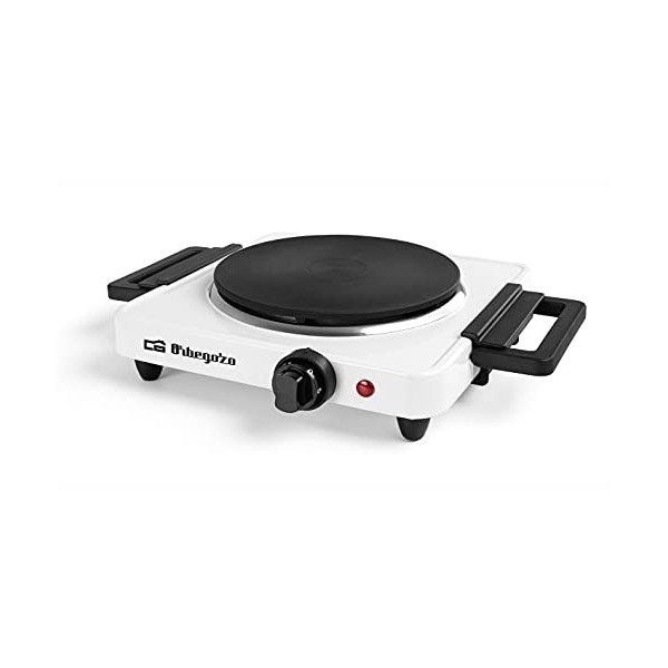 Orbegozo PE 2715 - Plaque électrique, poignées pliantes, thermostat réglable, protection contre la surchauffe, témoin lumineu