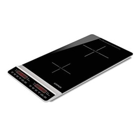 G3 Ferrari G10139 Cuisinier à Induction Double Vertical dynamique Profond, Verre, Noir