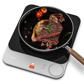 TOKIT Plaque de Cuisson Induction Portable 16mm Ultra-mince - Plaque de Cuisson Electrique 9 Niveaux de Chaleur 2100W, NFC Re