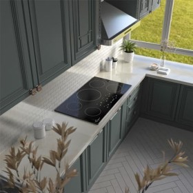 Empava Plaque à induction, cuisinière électrique intégrée 4 zones, nouvelle plaque électrique double zones flexibles pour fon