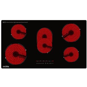 COVERCOOK Plaque de cuisson Vitrocéramique 90 cm - Encastrable- table de cuisson électrique à 5 Foyers - 8400W - zone de cuis