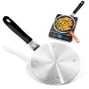 Gocoffun Plaque diffuseur de chaleur pour cuisinière à gaz, plaque adaptateur à induction en acier inoxydable avec poignée de