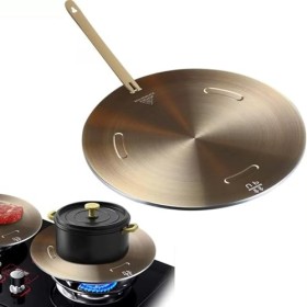 NISPOTDOR Diffuseur de chaleur pour cuisinière à gaz, plaque dadaptation pour plaque de cuisson à induction, disque converti