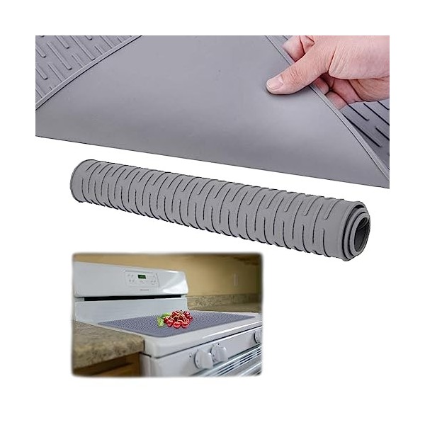 Protection de cuisinière en silicone de forme linéaire pour plaque à induction, protection contre les rayures, antidérapante 
