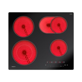 magicplux Plaque Vitrocéramique 4 Feux Encastrable, 7200W Plaque de Cuisson électrique, Zones Duales et Ovales, 15 Niveaux de