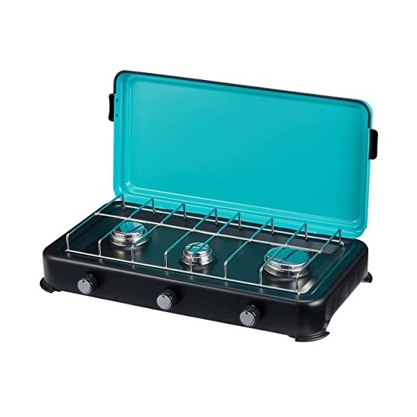 INTEC - Plaque de cuisson gaz 3 feux 3000W Cuisinière à gaz portable Butane/Propane