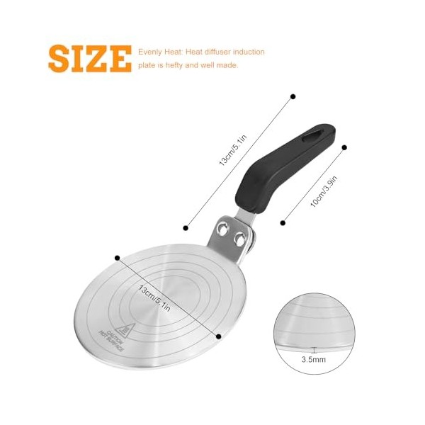 Plaque de diffusion de chaleur à induction en acier inoxydable, diffuseur de chaleur en acier inoxydable, adaptateur de cuiss