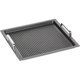 AMT Gastroguss Gastronorm - Plaque de cuisson lisse GN 2/3 - Non induction - 35,4 cm x 32,5 cm - 2 cm de haut - Avec poignées