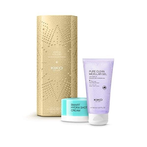 KIKO Milano Joyful Holiday My Skincare Routine Kit | Kit Soin De La Peau : Gel Démaquillant Et Crème Hydratante Pour Le Visag