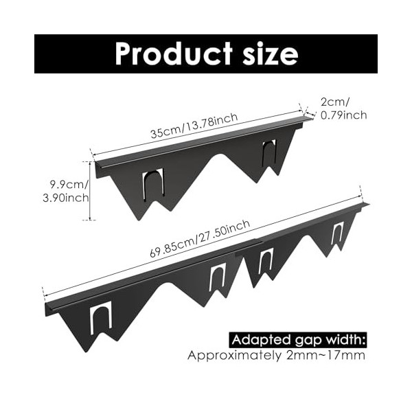 NZWBSHSSP Lot de 2 couvre-joints rétractables en acier inoxydable pour cuisinière - Résistants à la chaleur - Réutilisables -